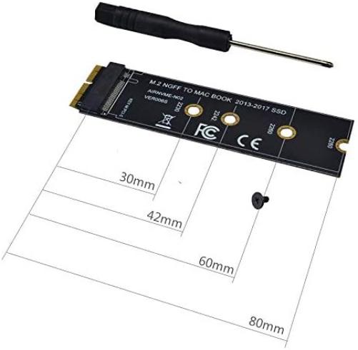Nrpfell Connecteurs SSD M2 vers SSD pour Air 2013 2014 2016 2016 M.2 M Clé Pcie X4 Ngff vers SSD pour ordinateur portable