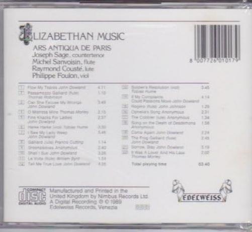 Eizabethan Music: ars antiqua de paris