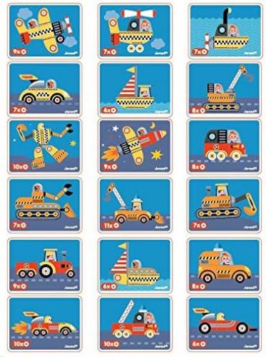 Janod - Magneti'Book of Racing Cars - Magnetic Educational Game, 50 Pieces - Fine Motor Skills and Imagination Learning - From 3 Years, J02715