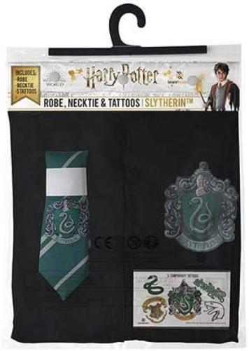 Pack de disfraces de Slytherin : túnica de Mago + corbata + 5 tattoos - XS