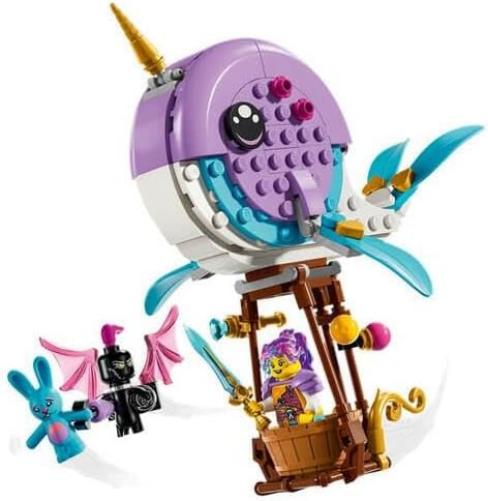 LEGO DREAMZzz 2-in-1 Izzies Narwal-Heißluftballon, Meerestiere-Spielzeug, Rette Bunchu vor einem Albgnom, wandlungsfähiges Wal-Spielzeug für Kinder, Geschenk für Mädchen und Jungs ab 7 Jahren 71472