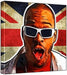 Fabolous - Pop Art Print (Multicolour; Grungy Union Jack Background) 30 x 30 x 2 cm Medium Square Deep Box Canvas