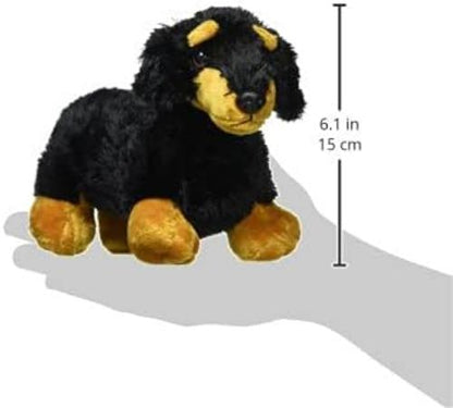 Aurora, 12750, Mini Flopsies Vienna The Dachshund, 20cm, Juguete de Peluche, Negro y marrón Único