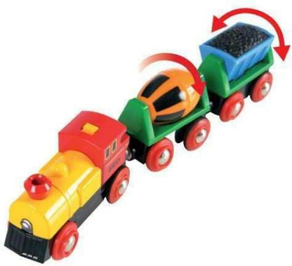 BRIO World Battery Operated Action Train for Kids Age 3 Years Up - Wooden Railway Set Add On Accessories