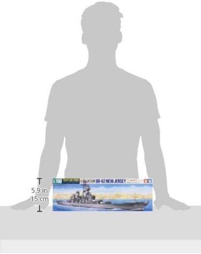 Tamiya Tamiya-1/700 Navy Wasserfahrzeug 1:700 US New Jersey Battleship WL, fabricación de Modelos, Manualidades, Pasatiempos, Pegado, Kit de plástico, Multicolor, 1/700 (31614