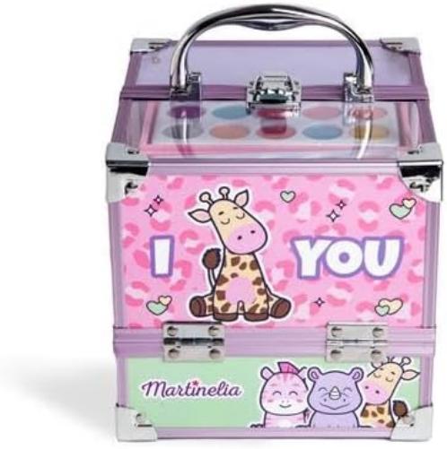MARTINELIA My Best Friends Big Makeup Case make-upset voor kinderen met spiegel, oogschaduw en lipgloss, ideaal cadeau voor de verjaardag van meisjes, meerkleurig, 17,5/17/18 cm, Meerkleurig.,