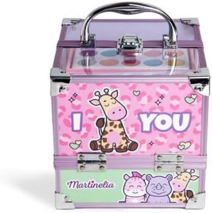 MARTINELIA My Best Friends Big Makeup Case make-upset voor kinderen met spiegel, oogschaduw en lipgloss, ideaal cadeau voor de verjaardag van meisjes, meerkleurig, 17,5/17/18 cm, Meerkleurig.,