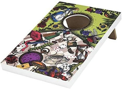 Professor PUZZLE Down the Rabbit Hole - Alice in Wonderland Themed Corn Hole Game/Bean Bag Toss Game