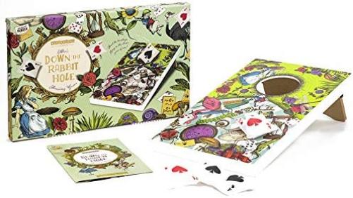Professor PUZZLE Down the Rabbit Hole - Alice in Wonderland Themed Corn Hole Game/Bean Bag Toss Game
