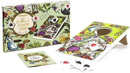 Professor PUZZLE Down the Rabbit Hole - Alice in Wonderland Themed Corn Hole Game/Bean Bag Toss Game