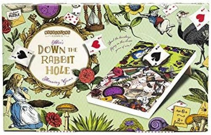 Professor PUZZLE Down the Rabbit Hole - Alice in Wonderland Themed Corn Hole Game/Bean Bag Toss Game
