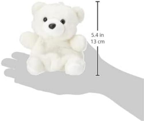 Aurora, 61355, Palm Pals Snowy Polar Bear, 5In, Soft Toy, White