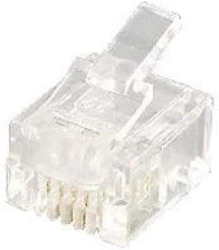 Equip Modular Connectors Western 6P4C RJ12 Pack of 100 transparent transparent