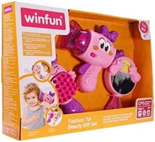 Winfun Fashion Tot Beauty Gift Set |Interactive Hairbrush, Mirror And Hair Dryer With Lights And Sound Effects | Suitable For Boys And Girls Ages 6 Months And Up