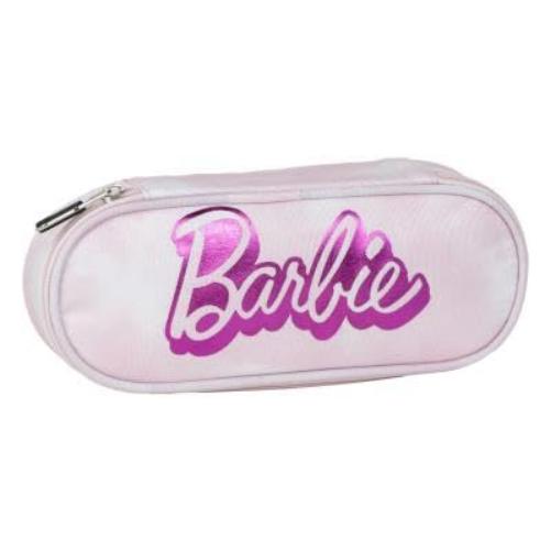 CERDÁ LIFE'S LITTLE MOMENTS Barbie Ovaal pennenetui – roze – 8,5 x 5 x 22,5 cm – ritssluiting – veelzijdig en duurzaam – origineel product, ontworpen in Spanje, Roze, Ovaal etui van Barbie