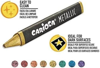 Carioca METALLIC WAX PASTELS 8pcs 43163