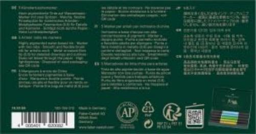 Faber-Castell Pitt Artist Pen Dual Marker, Dieren Portemonnee van 5, Gekleurde Marker Pennen, Tekening, Thuiskantoor, Kunst, Kleurplaten