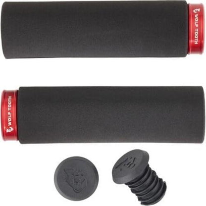 Wolf Tooth Components Lock-On Fat Paw Grip Black Grip W/Red Collar, Einheitsgröße