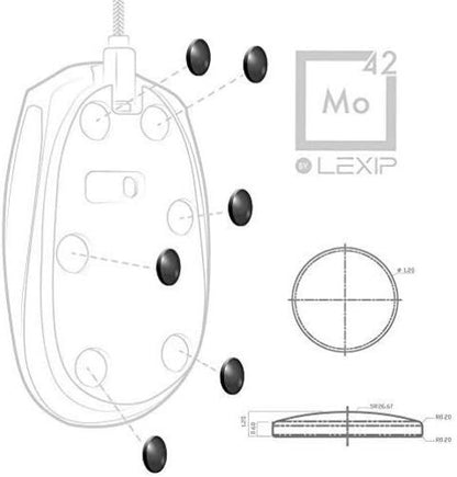 LEXIP GAMING - MO42 - SET OF 6 CERAMIC GLIDE FEET FOR MOUSE (PC