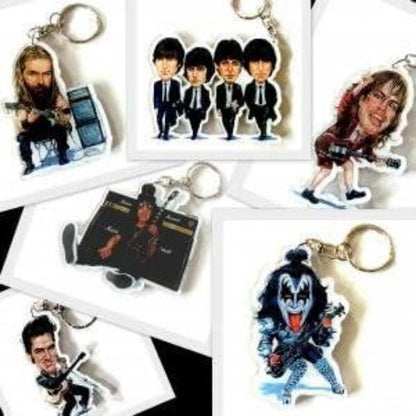 Music Legends Caricature Acrylic Keyring - Jimi Hendrix