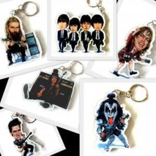 Acrylic Keyring Caricature Music Legends - The Fab 4