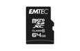 EMTEC microSD Card 64GB SDHC CL.10 Classic + Adap
