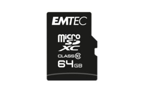 EMTEC microSD Card 64GB SDHC CL.10 Classic + Adap