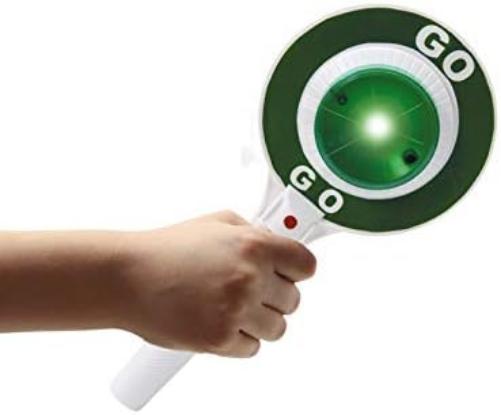 Jamara 460308 460308-Signalling Disc Polizei Stop and Go Side with Light Function, Robust and Resistant, White