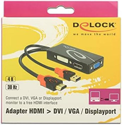 DELOCK Adapter HDMI -> DVI(24+5)/VGA/Displayport 4