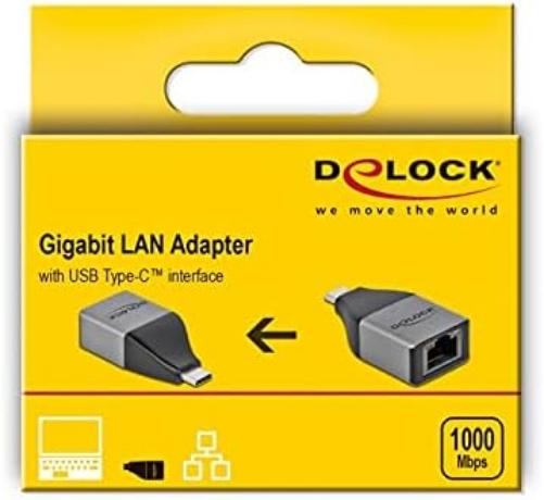 Delock USB Type-C™ Adapter to Gigabit LAN 10/100/1000 Mbps - Compact Design