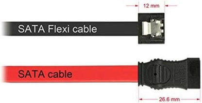 Delock Kabel SATA Flexi 6 Gb/s 10cm schwarz Metall