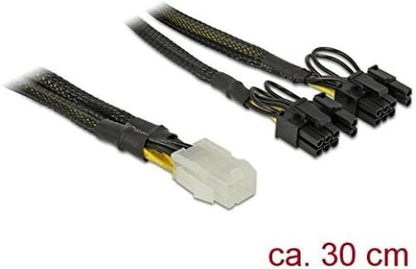 Delock 85455 Power Cable 6-Pin PCIe Power (W) to 8-Pin PCIe Power (6+2) (M) 30 cm