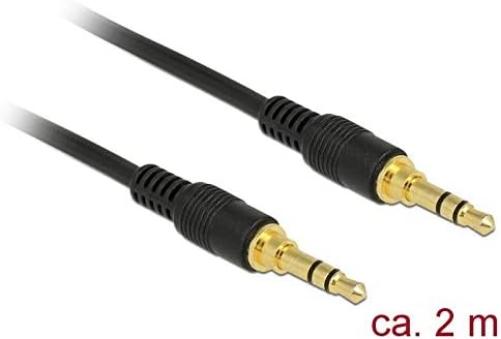 DELOCK Klinkenkabel 3.5mm 3Pin St > St 2.0m schwar