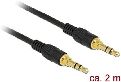 DELOCK Klinkenkabel 3.5mm 3Pin St > St 2.0m schwar