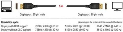 DeLock Cable Displayport 8K 60Hz 1m DP 8K Certified Black
