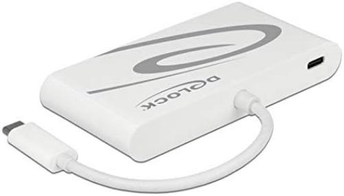 DeLOCK Docking Station USB C 3.1 HDMI 4K + VGA + LAN + USB Adapter White