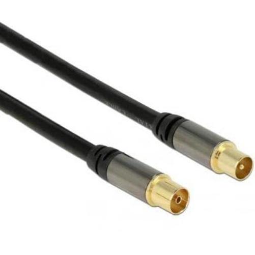 DELOCK Antennenkabel IEC -> IEC St/Bu 2.00m schwar