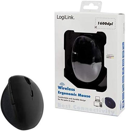 LogiLink ID0139 Ergonomic Wireless Mouse 2.4 GHz 1600 DPI Black