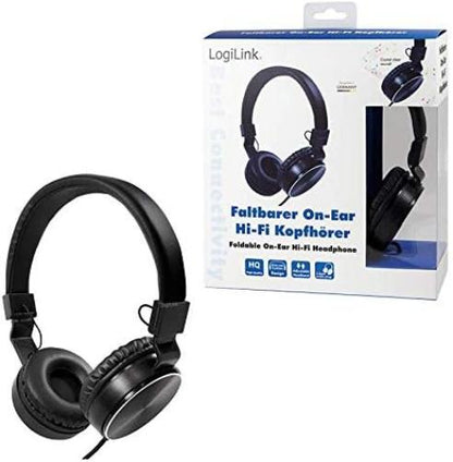 Logilink HS0049BK – Elegant Foldable Stereo Headphones with High Sound Quality Black