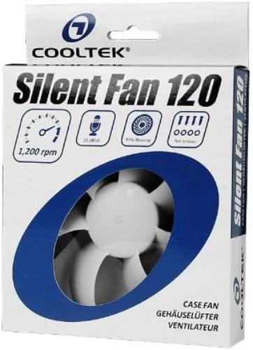 Cooltek 200400200 Silent Fan 120, 120 mm Lüfter, Rifle-Bearing, 16 dBA, 1.200 U/min, 107,9 m³/h, 3-Pin Molex