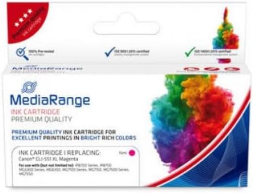 MediaRange Patrone Canon fur CLI-551 XL 1xM mit Ch