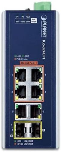 Planet IP30 Industrial 4-Port 10/100/1000T 95W 802.3bt PoE , W125796063 (10/100/1000T 95W 802.3bt PoE + 2-Port 10/100/1000T IP30 Industrial 4-Port, Unmanaged, Gigabit Ethernet)
