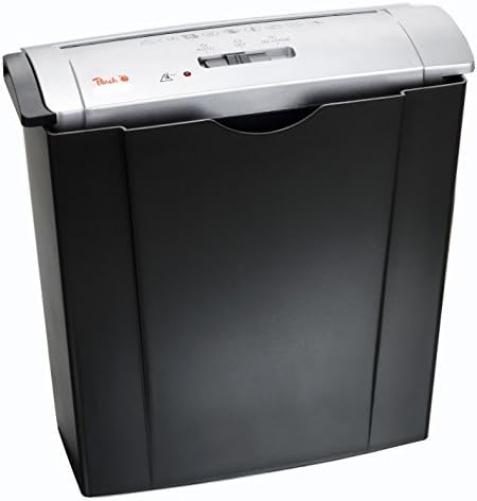 Peach PS400-02 Strip Cut Document Shredder, 6 Sheets, 8 Litres, 7 mm Strip Width (P-1), Long Durability and Many Functions