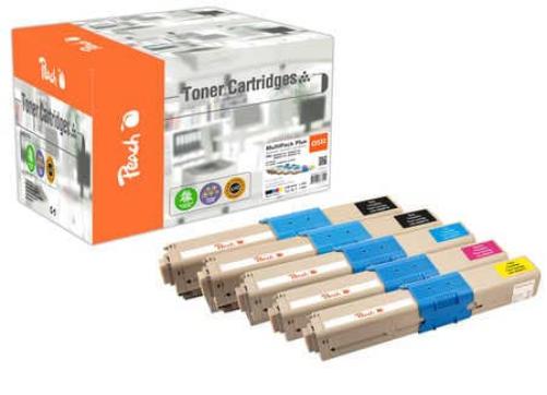 Peach Toner Saving Pack Plus PT1051, Compatible with Oki 465087162, 46508715