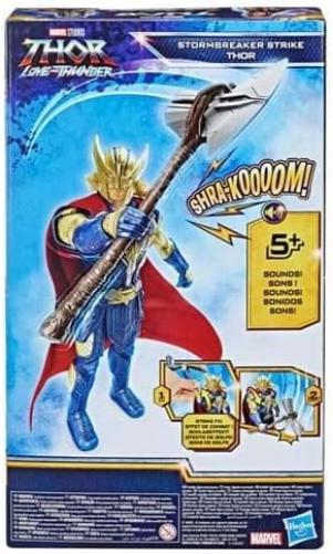 Marvel Studios’ Thor: Love and Thunder Stormbreaker Strike Thor Toy, 12-Inch-Scale Electronic Action Figure, Toys for Kids Ages 4 and Up
