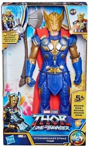 Marvel Studios’ Thor: Love and Thunder Stormbreaker Strike Thor Toy, 12-Inch-Scale Electronic Action Figure, Toys for Kids Ages 4 and Up