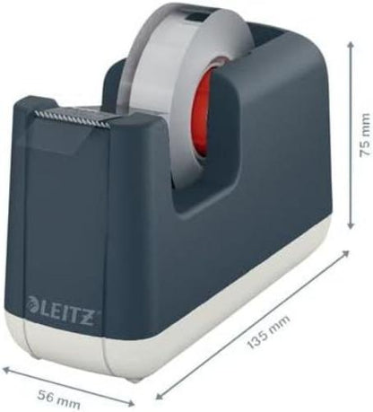 Leitz Tape Dispenser, Heavy Base With Tape, Cosy Range, Velvet Grey, 53670089
