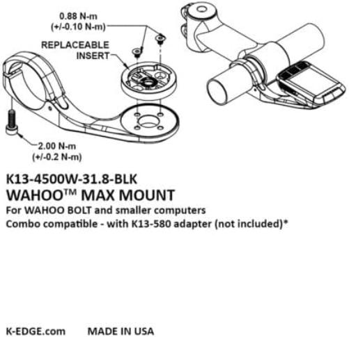 K-Edge Wahoo Max Mount, 31.8mm, Black