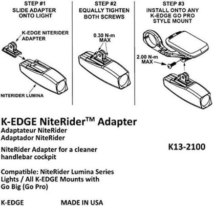 K-Edge Niterider Light Adapter