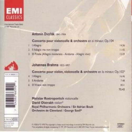 Dvorak: Clo Cto / Brahms: Double Cto